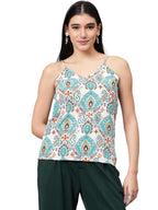 Kotty WomenS Casual Sleeveless Printed Multicolor Top