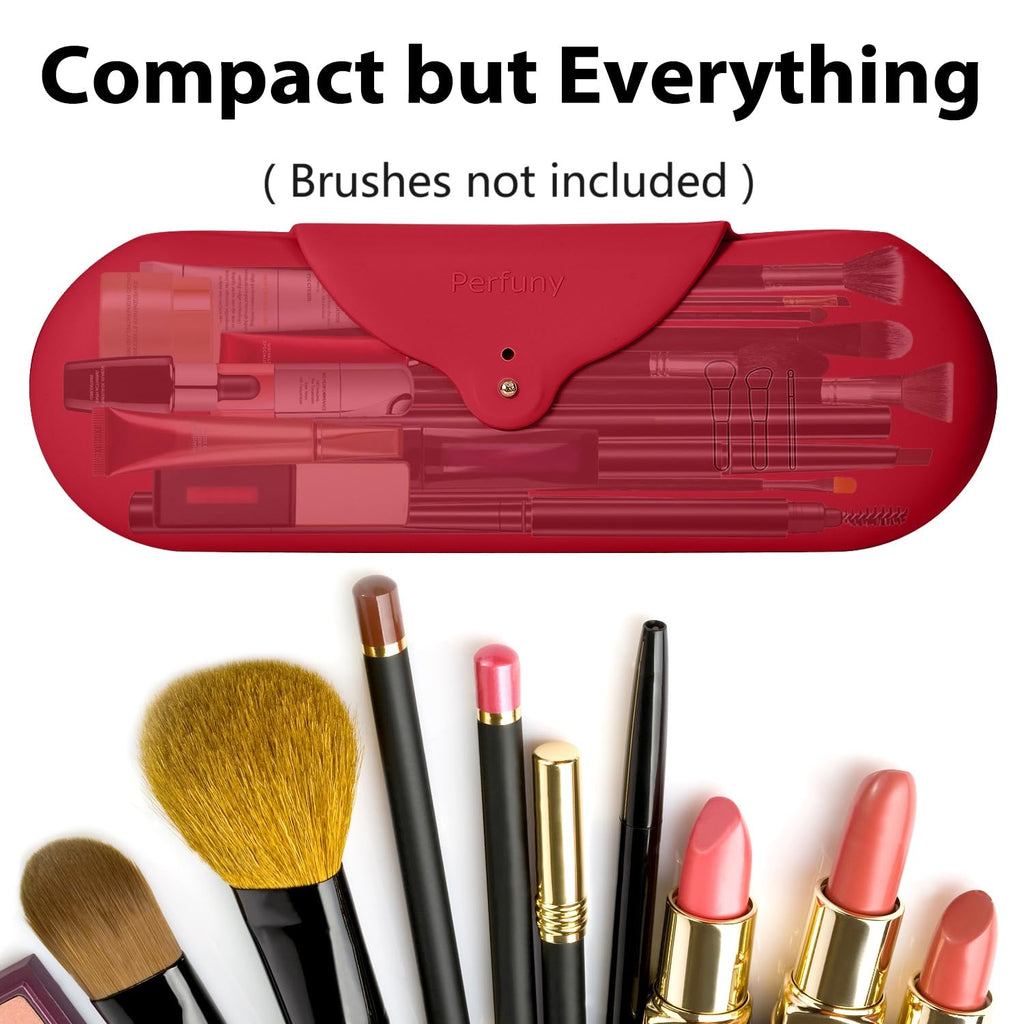 Perfuny Makeup Brush Bag Travel Makeup Brush Holder Silicone Makeup Brush Pouch Cosmetic Bag Makeup Brush Case Brushes Organizer