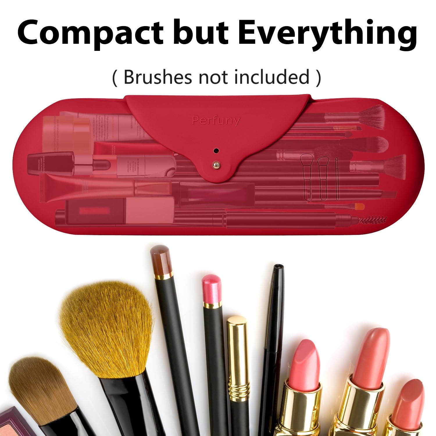 Perfuny Makeup Brush Bag Travel Makeup Brush Holder Silicone Makeup Brush Pouch Cosmetic Bag Makeup Brush Case Brushes Organizer