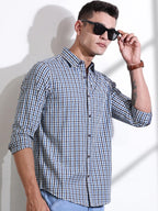 Thomas Scott Mens | Checks Printed | Long Sleeve | Regular Fit | 100% Cotton | Casual & Semi Formal | Shirt for Men (Available