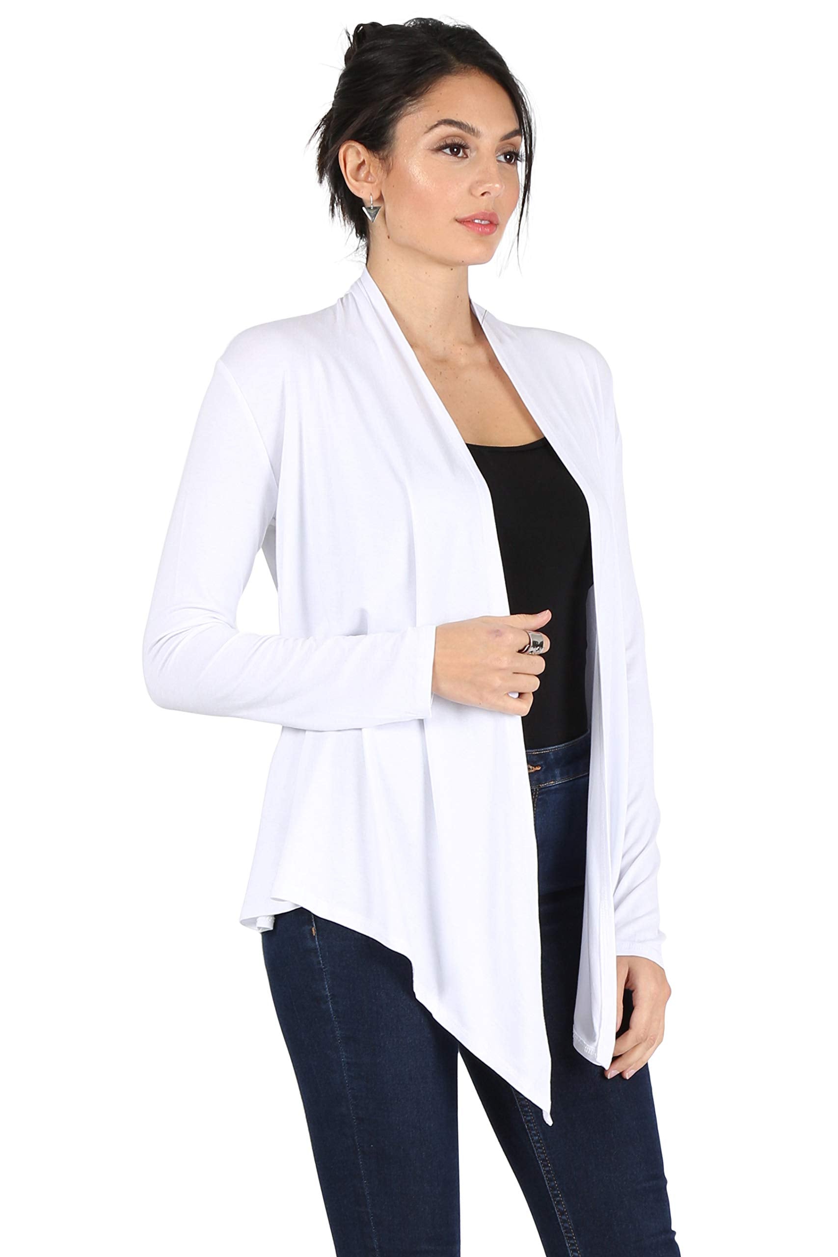 Simlu White Cardigans for Women, White Cardigan Plus Size and Reg, White Lightweight Sweater Cardigan, Large