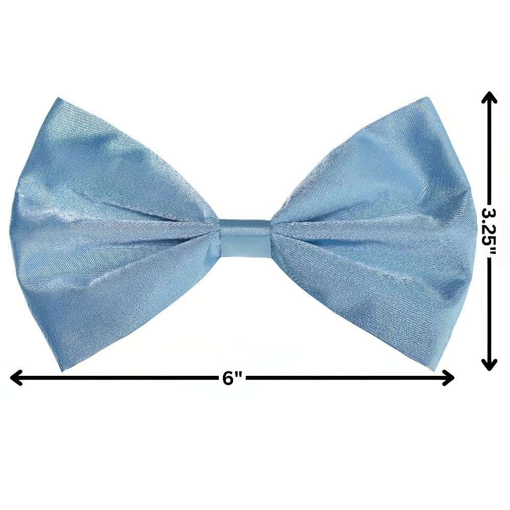 Vibrant Light Blue Bow Tie - 3.25 x 6, 1 Count - Premium Quality Fabric, Adjustable & Stylish - Perfect for Events & Photoshoots