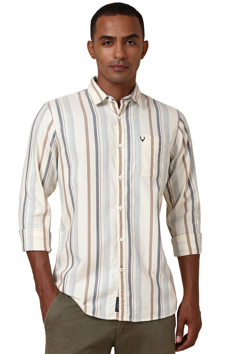 Allen Solly Men Regular Fit Striped Casual Full Sleeve Shirt