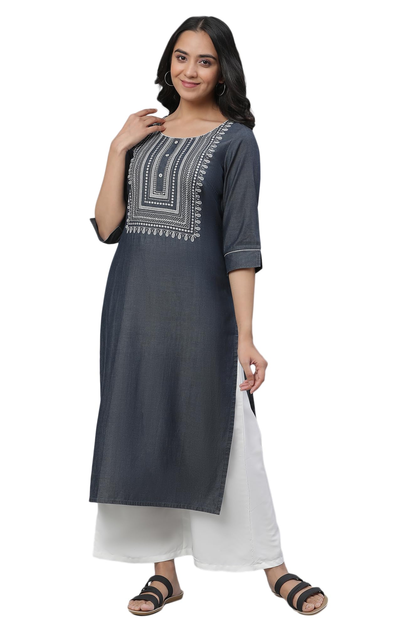 Aurelia Women Kurta 23AUA14478-701335-Black-XS