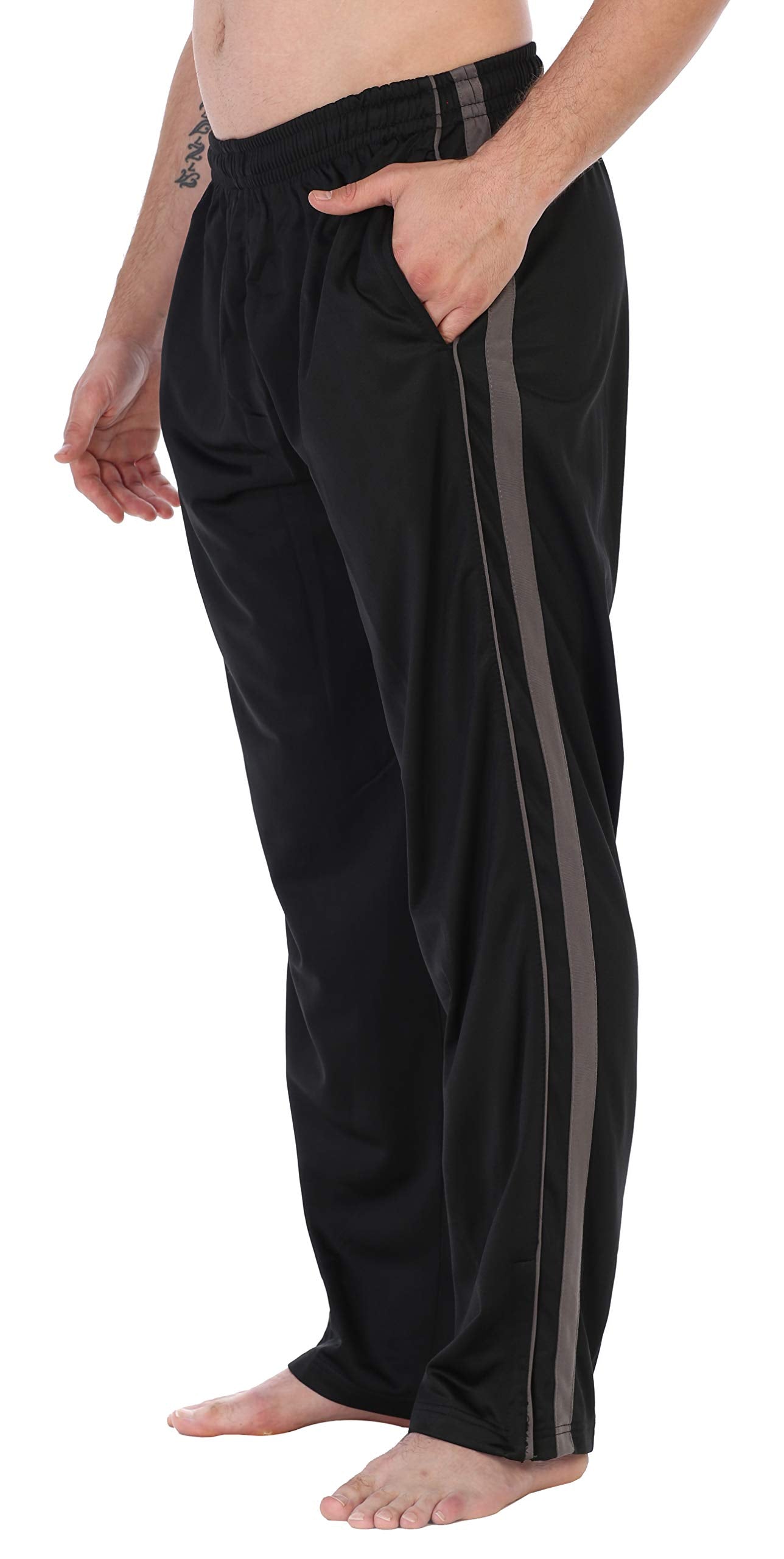 Gioberti Mens Athletic Track Pants, Black Charcoal, 3X Large