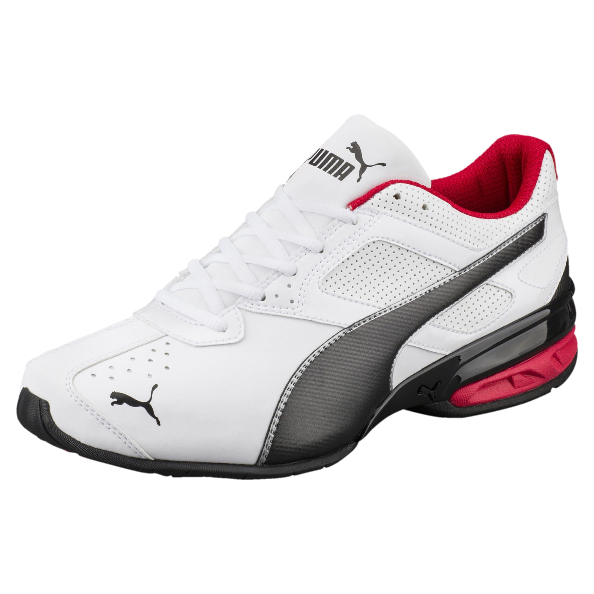 PUMA Men's TAZON 6 FM Cross Training Sneaker, Puma White-Puma Black-Puma Silver, 7.5