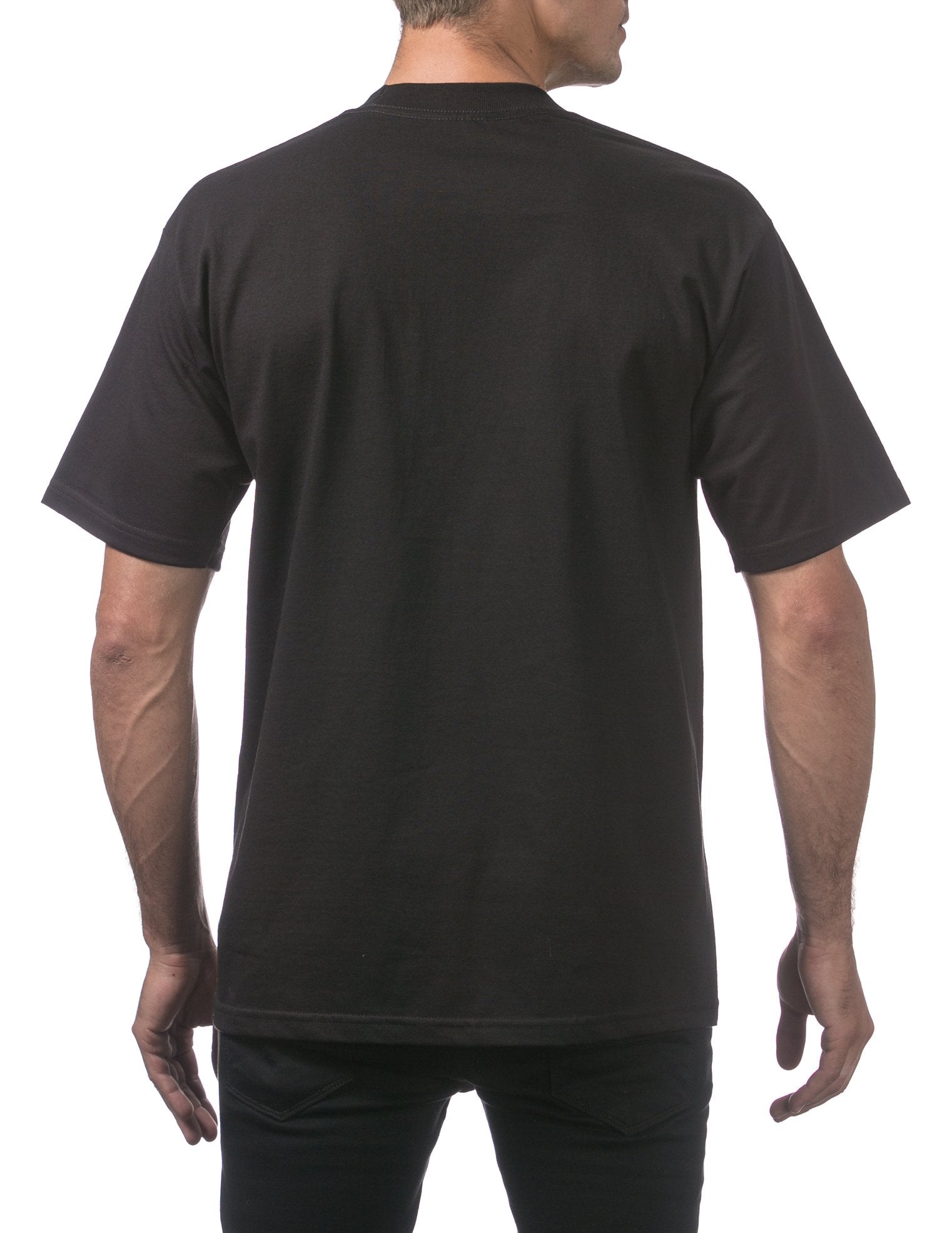 Pro Club Men's 3-Pack Heavyweight Cotton Short Sleeve Crew Neck T-Shirt, Black, 3X-Large