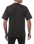 Pro Club Men's Heavyweight Cotton Short Sleeve Crew Neck T-Shirt, Black, Medium
