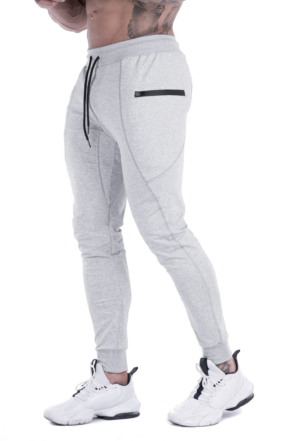 MAIKANONG Mens Slim Fit Joggers Tapered Sweatpants for Gym Running Athletic Grey