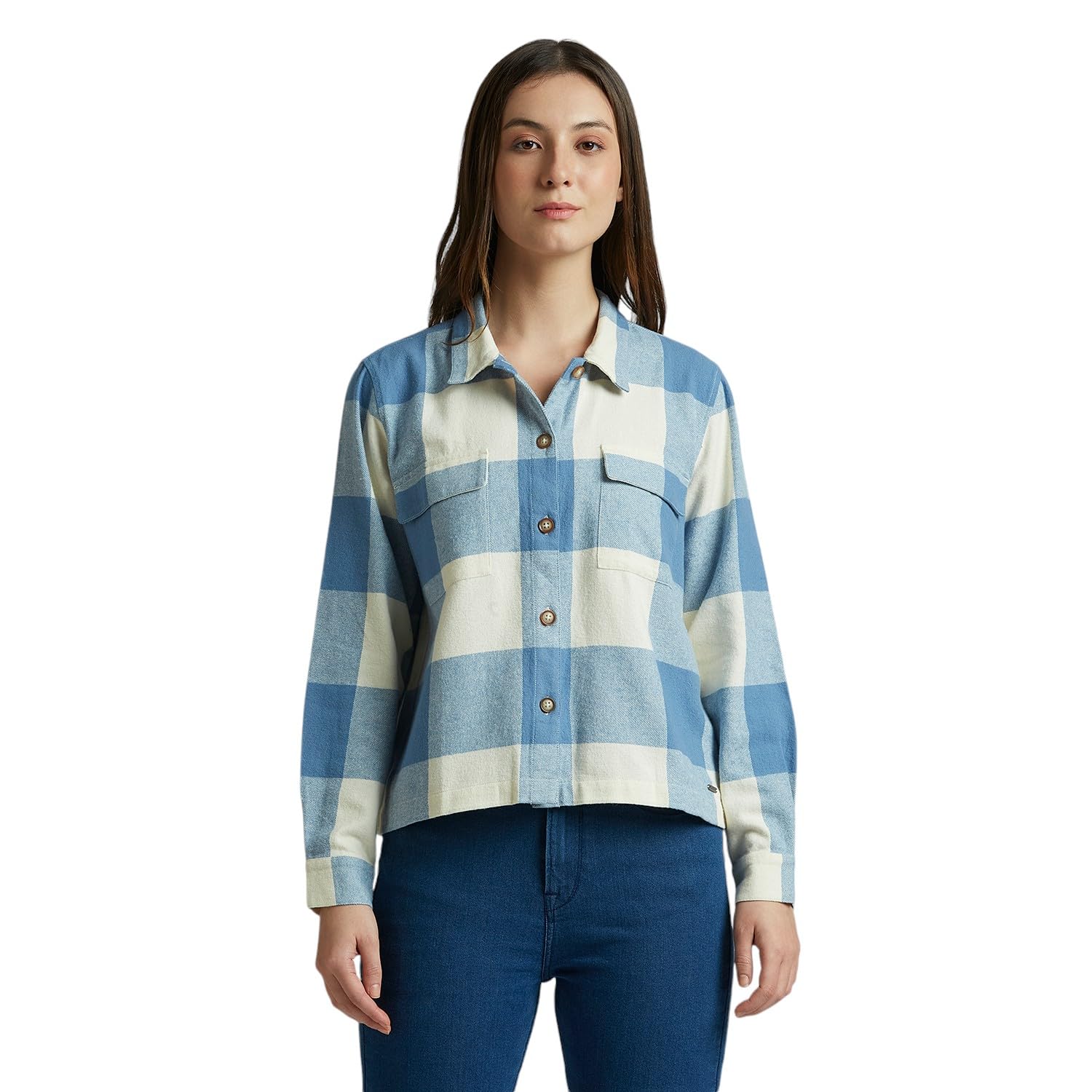 Blue Check Full Sleeve Shacket