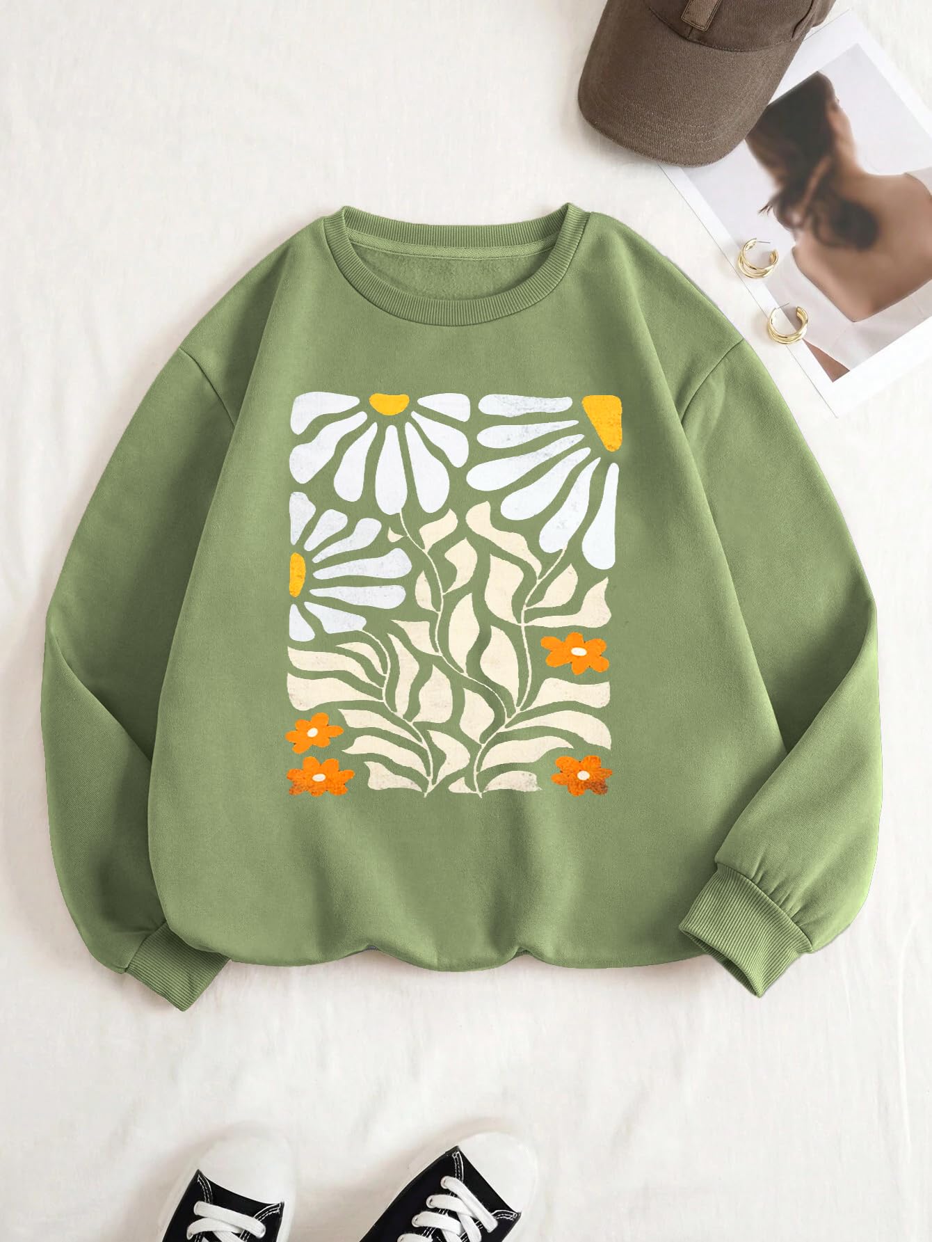 TAGAS Womens Sweatshirt| Jumper Women Winter Wear| Floral Print (Sweatshirt) for Women |Womens Winter wear