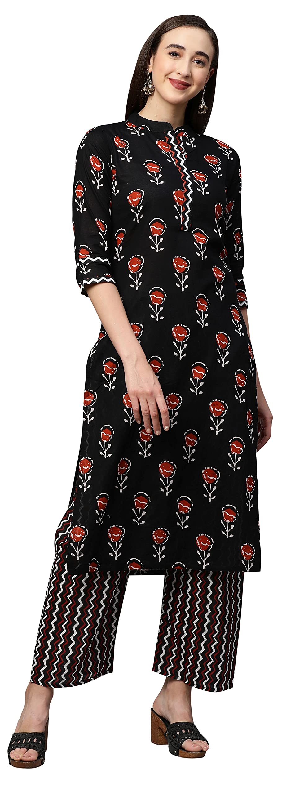 Anni Designer Women'S Cotton Straight?Kurta With Palazzo (Kur105)