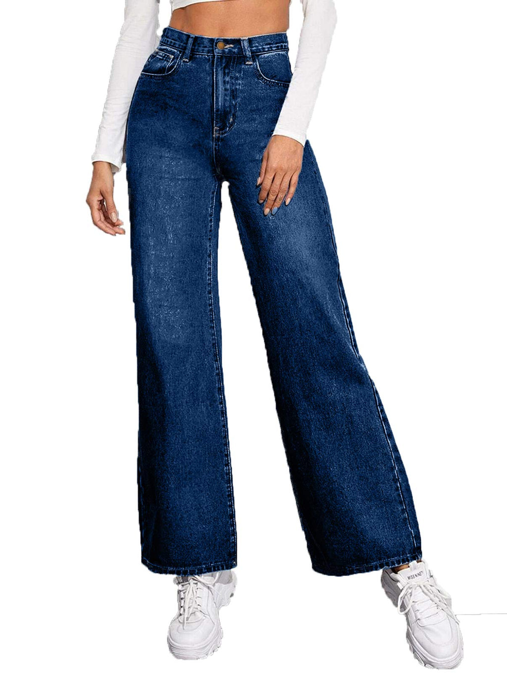 KOTTY Womens High Rise Cotton Lycra Jeans(Faded Blue,34)