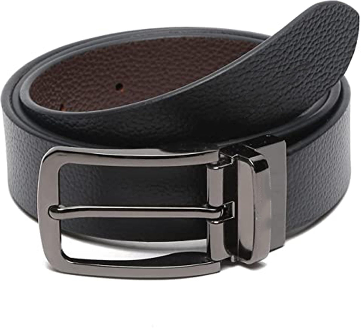 Men Party, Party, Formal, Casual Brown, Black Genuine Leather Reversible Belt ()_956 28