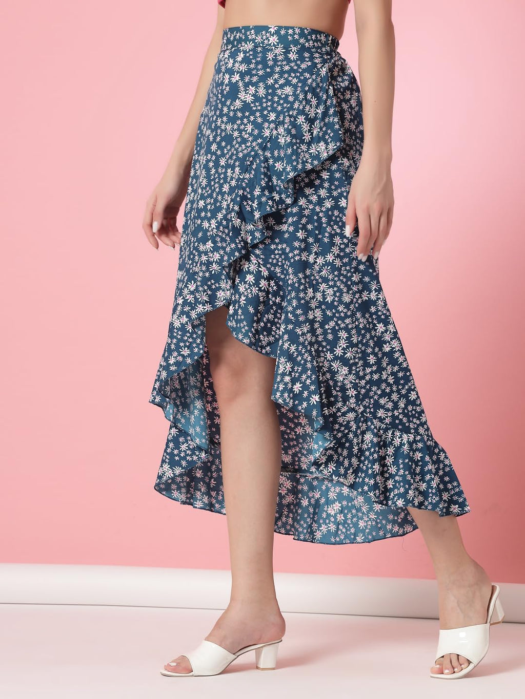 OOMPH! Long Skirts for Women Blue - msk056