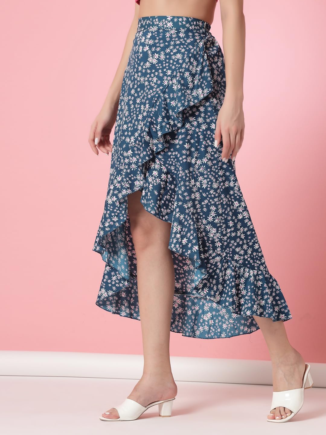 OOMPH! Long Skirts for Women Blue - msk056