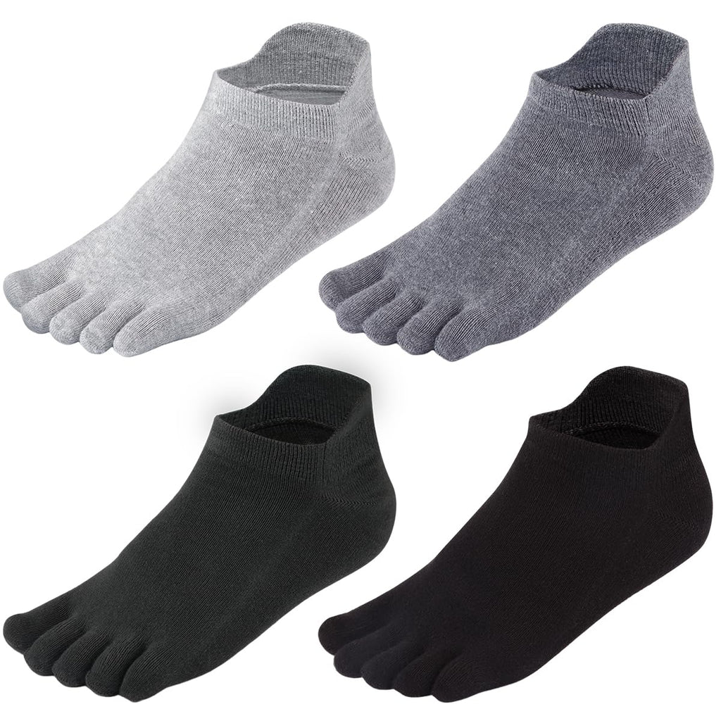 Meaiguo Toe Socks No Show Running Five Finger Socks for Men Women 4 Pairs