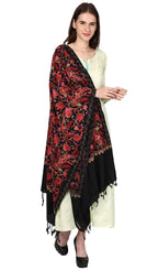 Weavers Villa WomenS Kashmiri Aari Embroided Floral Cashmilon Stoles, Shawls, Wraps, 70Cm X 200Cm