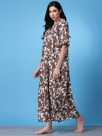 OOMPH! Cotton Blend Nighty for Womens | Night Gown | Nighty | Nightdress | Maxi Dress | Sleepwear | Gown for Women | Nighties |