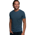 Bamboo V-Neck Tee T-Shirt - Bermuda Blue by Cariloha for Men - 1 Pc T-Shirt (M)
