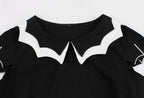 Wellwits Women 's Spider Net Neck Bat Embroidery Halloween Vintage Dress Black M