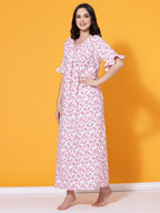 OOMPH! Cotton Blend Nighty for Womens | Night Gown | Nighty | Nightdress | Maxi Dress | Sleepwear | Gown for Women | Nighties |