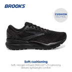Brooks Women's, Ghost 16 Running Shoe - Wide Width Black/Black