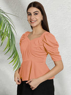 Tee Projekt Solid Stylish Casual Slim Fit Top & Tunic for Women & Girls|| Trendy Western Tops for Women