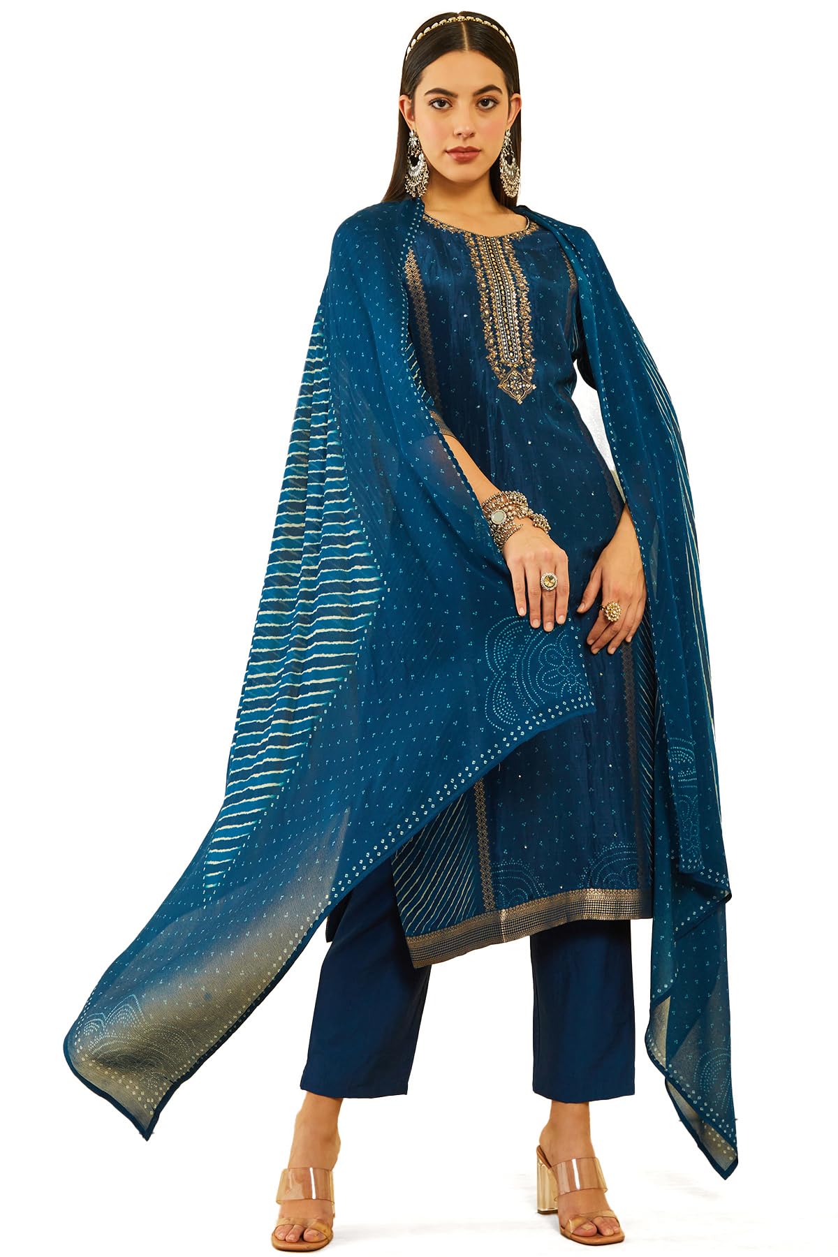 Soch Women Brocade Chudidar Suit Set