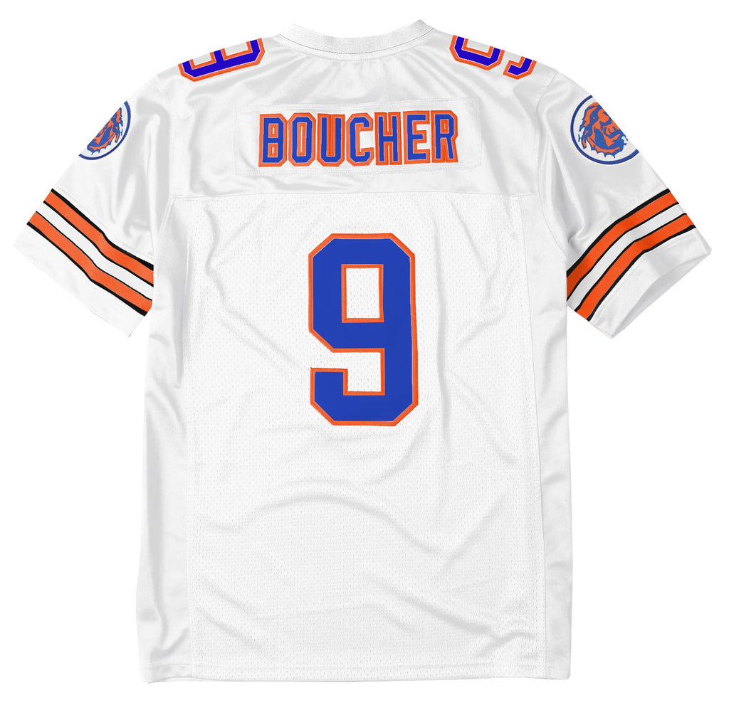 90s Football Jersey for Party,Bobby Boucher #9 The Waterboy Sandler 50th Anniversary Movie Football Jersey (White, Medium)
