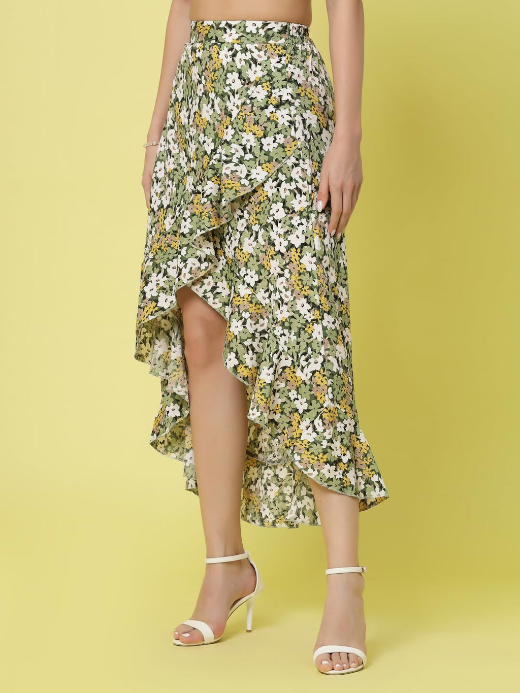 OOMPH! Long Skirts for Women Green - msk061