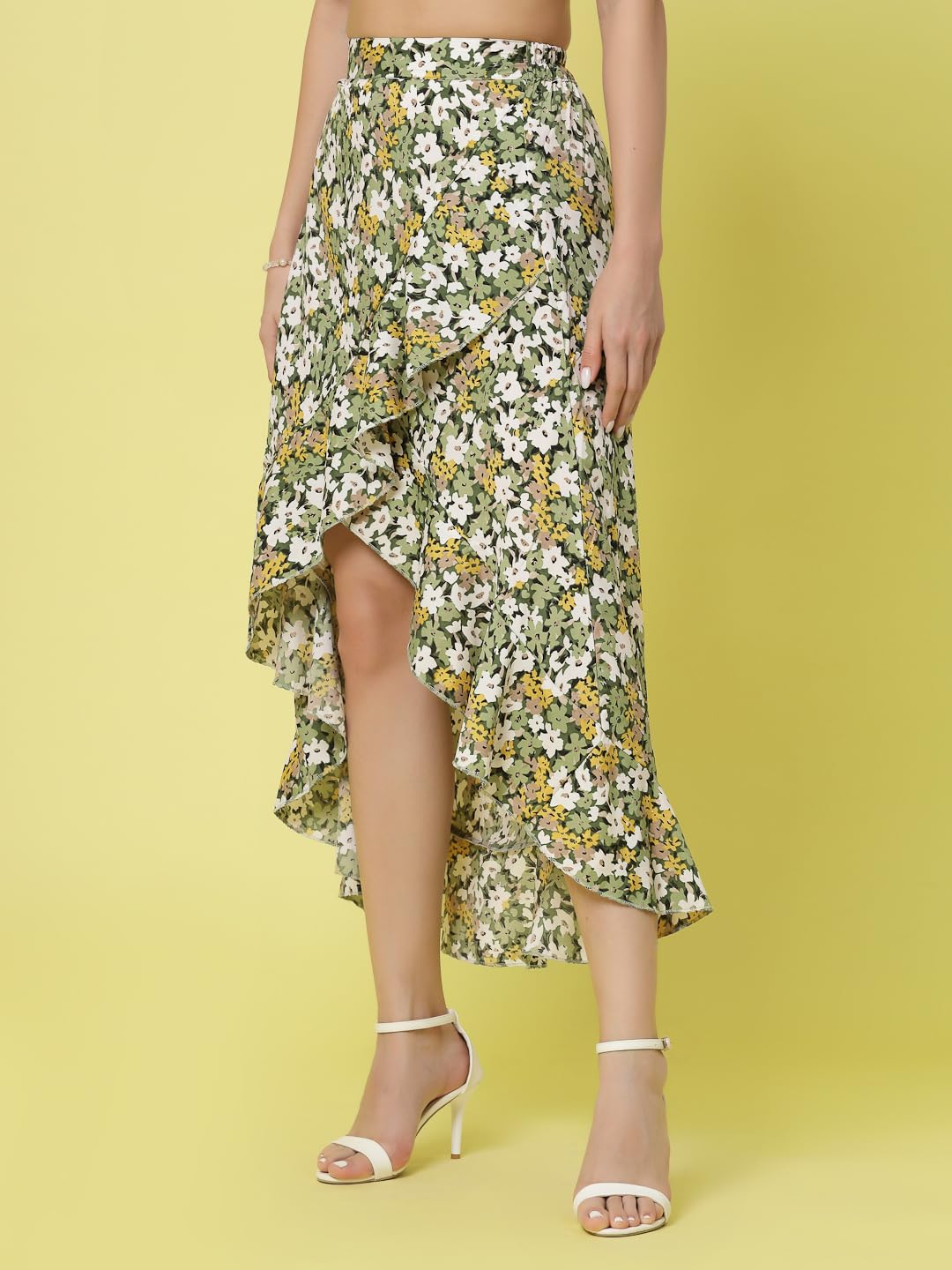 OOMPH! Long Skirts for Women Green - msk061