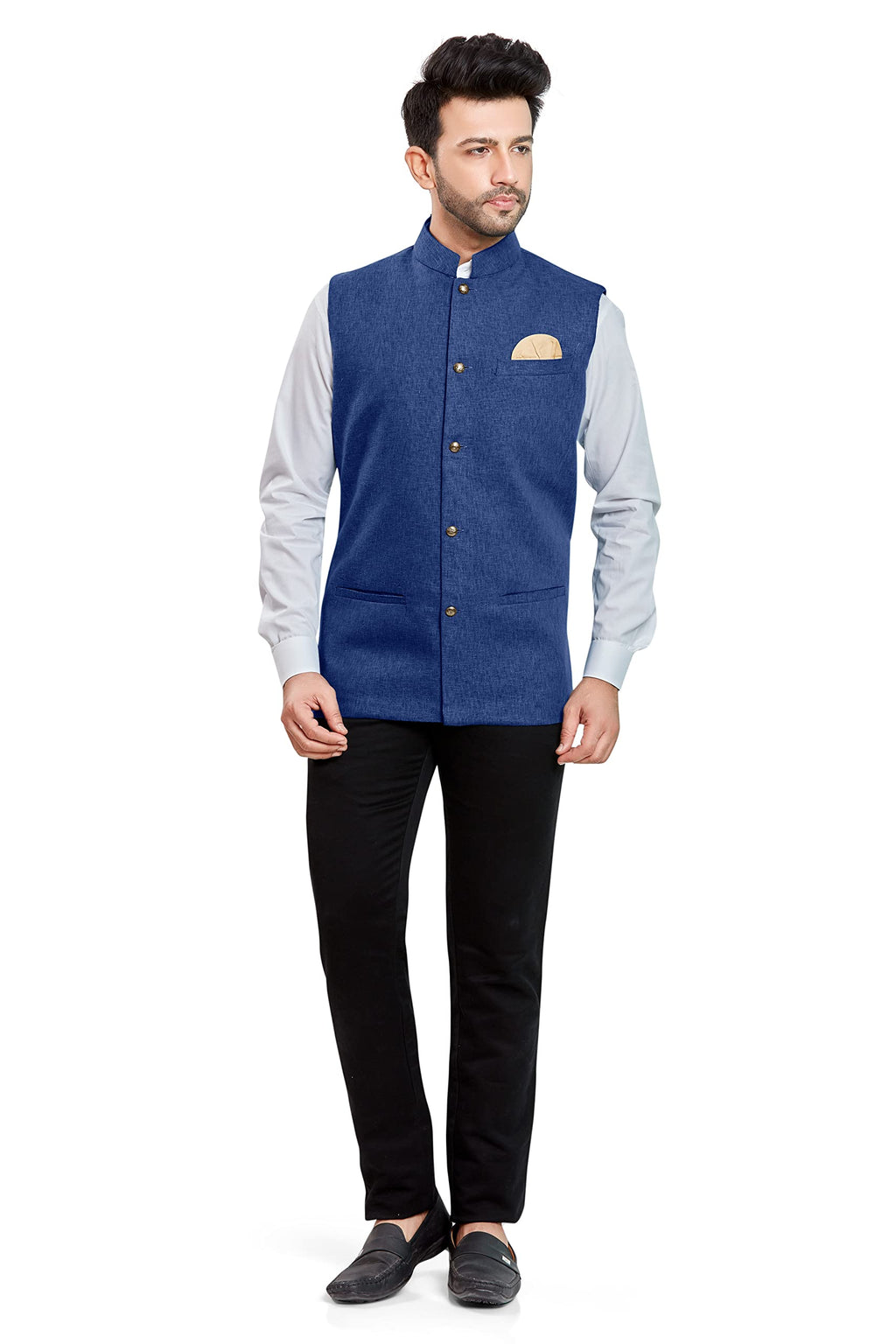 BE ACTIVE Mens Linen Blend Nehru Jacket With Mandarin Collar || Ethnic Koti For Men || Men Koti Formal|| Men Koti Wedding (RFKT