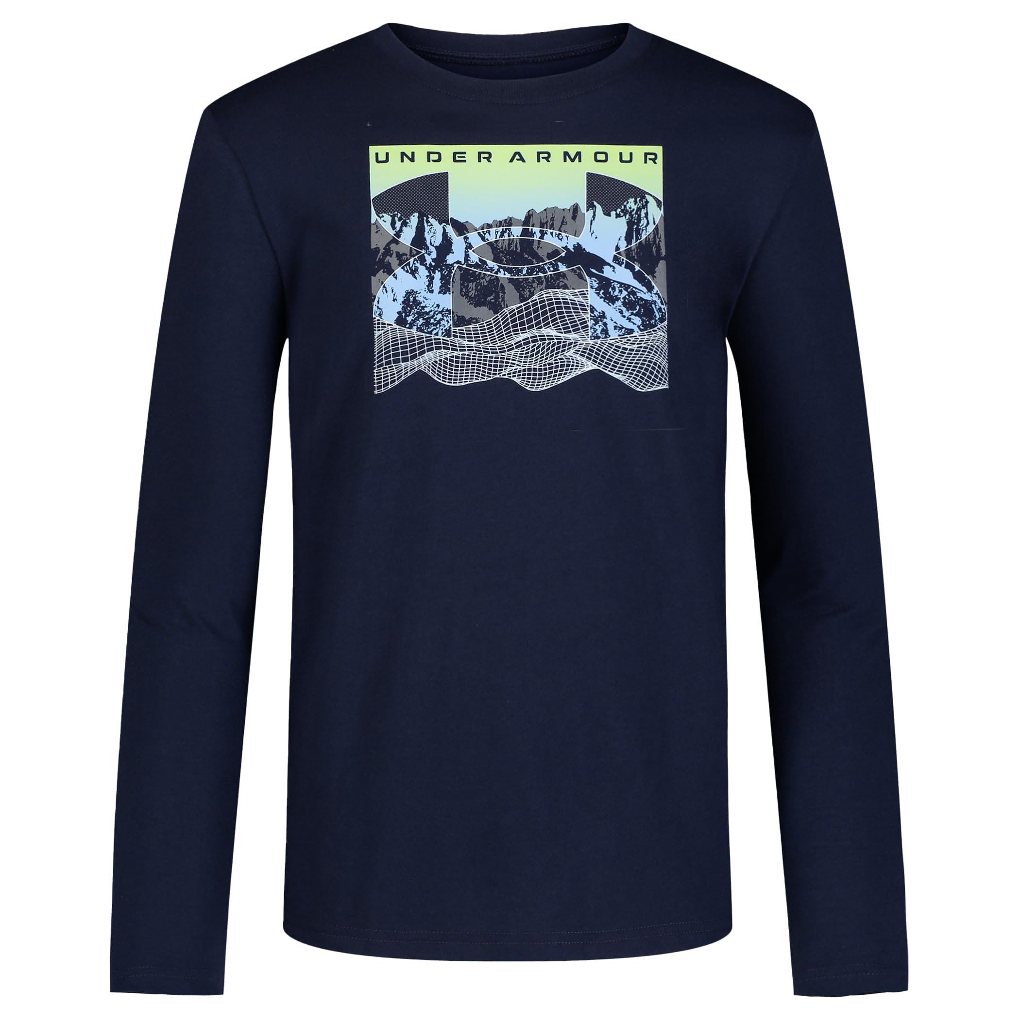 Under Armour Gradient Logo LS TEE, Navy Gradient, YL