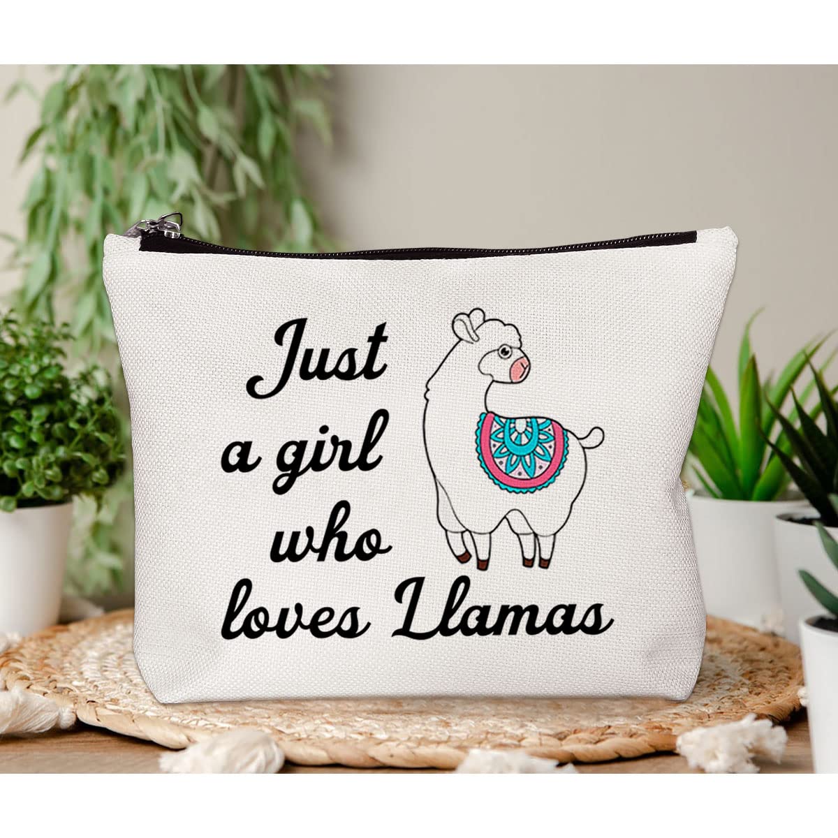 BiuNiuring Llama Gifts for Women, Llama Costmeic Bag Travel Gifts, Llama Gifts for Llama Lovers, Llama Makeup Bag, Who Loves Lla