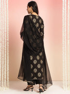 ANNI DESIGNER Women s Rayon Blend Printed Straight Kurta with Pants and Dupatta, Green, 44