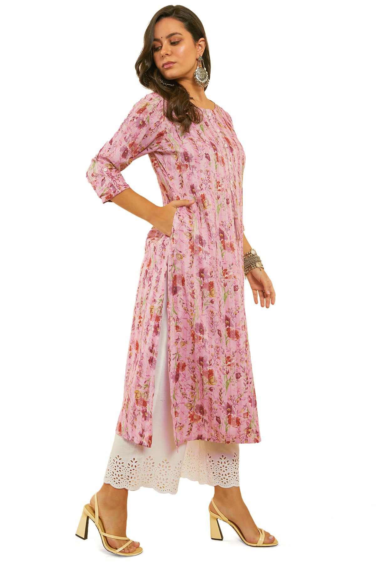 Soch Womens Rayon Floral Regular Kurta