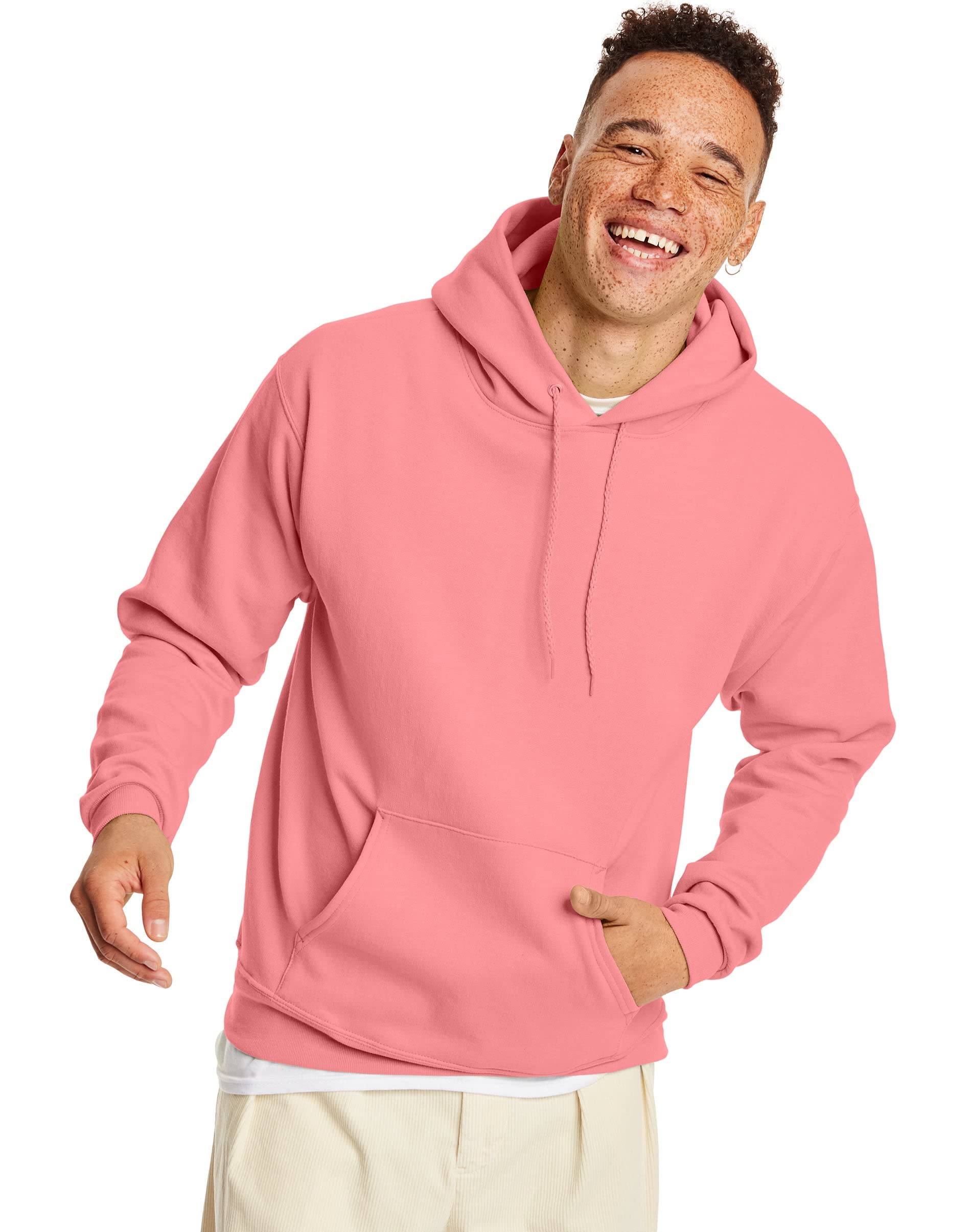 Unisex Ecosmart 5050 Pullover Hooded Sweatshirt - WHITE - S(D0102H7D7N6)
