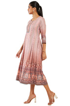 Soch Women Peach Modal Printed Dress Kurta