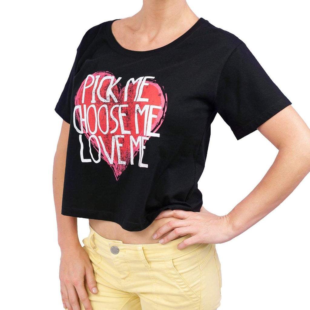 Greys Anatomy Pick Me Women's Black Crop Top - Small
