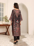 Varanga Women Black Floral Printed Kurta With Solid Trouser  Comfortable Cotton Set For Casual Outings, Versatile Design For All