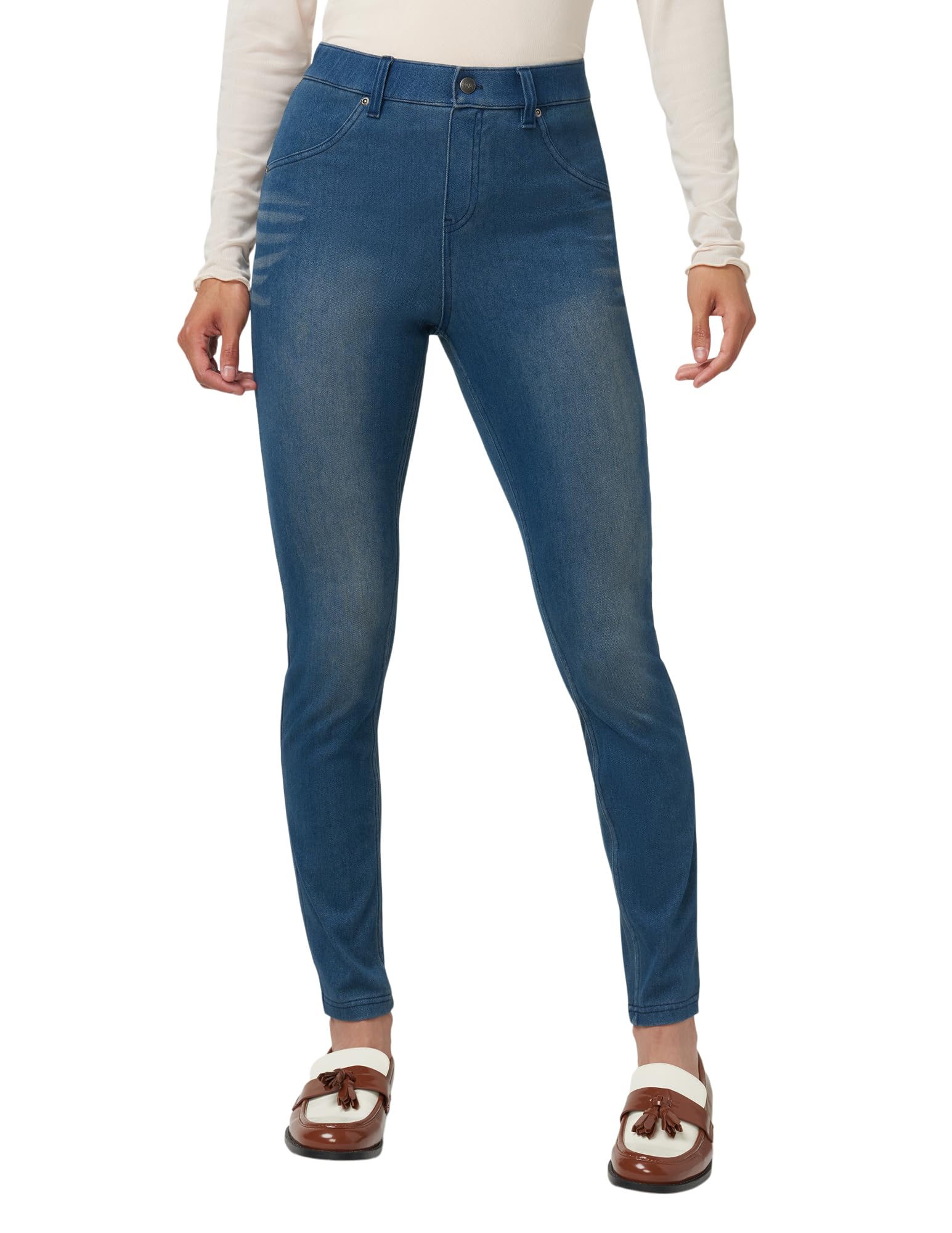 Hue Women's Ultra Soft High Waist Denim Leggings Sockshosiery, -steely Blue, Small