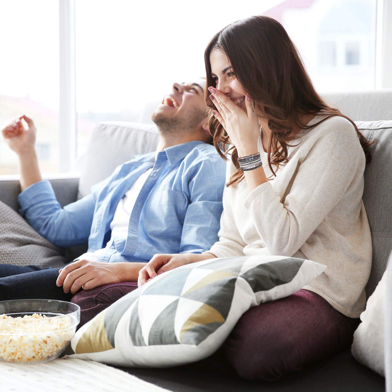 Mom Gifts, Grey Wrap Boho Leather Stacking Multilayer Wide Layered Buckle Family Tree of Life Mom Bracelets, Birthday Christmas