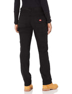 Dickies Women's Relaxed Straight Carpenter Duck Pant, Rinsed Black, 6