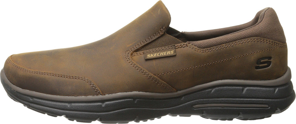 Skechers Men's Glides Calculous Slip-On Loafer,Dark Brown,12 3E US