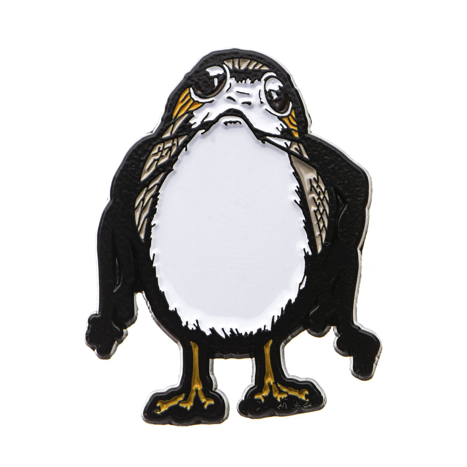 Star Wars Jewelry Men's Episode 8 Porg Cut out Enamel Lapel Pin Jewelry, Black, One Size