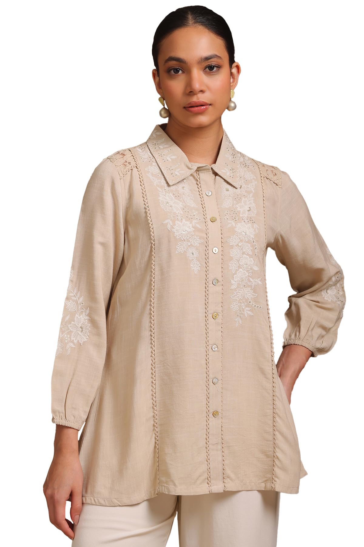 Soch Women Rayon Embroidered Shrug