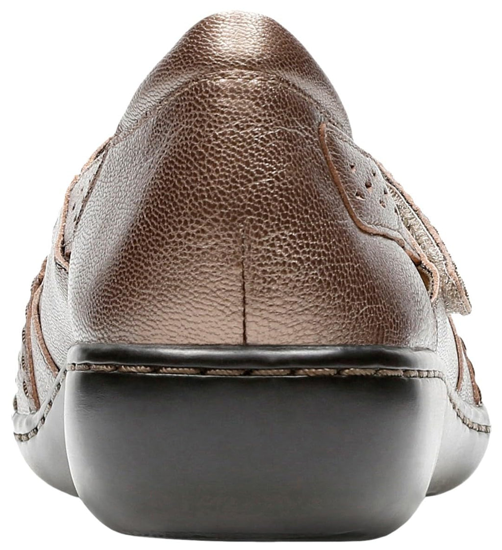 Clarks Women's Ashland Spin Q Slip-On Loafer, Pewter, 9 Wide