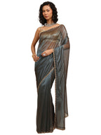 Libas Self Design Net Saree With Unstitched Blouse Piece