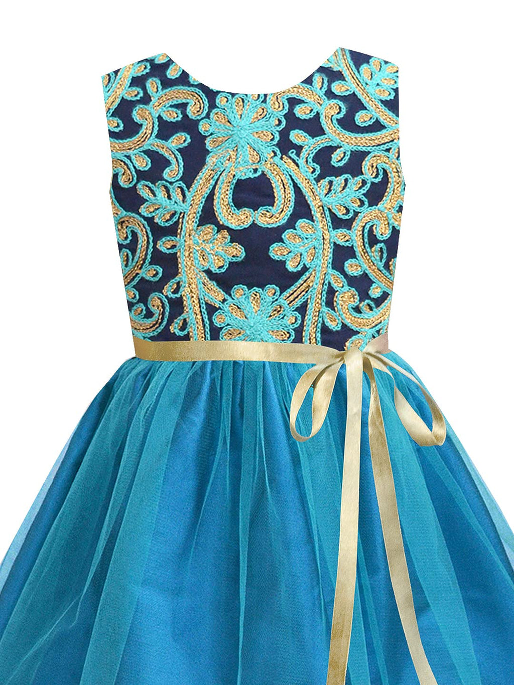 A.T.U.N. (ALL THINGS UBER NICE) Girls Embroidered Birthday Party Frock Dress